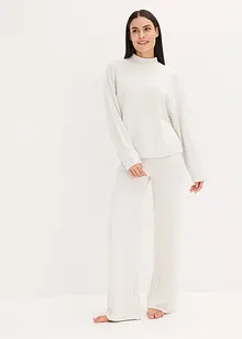 Weit geschnittener Loungewear Hausanzug aus weicher Rippe, bonprix Weit geschnittener Loungewear Hausanzug aus weicher Rippe, bonprix