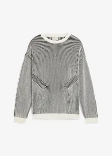 Pull côtelé ample en coton mélangé, bonprix Pull côtelé ample en coton mélangé, bonprix