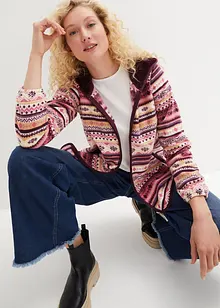 Kapuzen-Fleecejacke mit Norweger-Muster, bonprix Kapuzen-Fleecejacke mit Norweger-Muster, bonprix