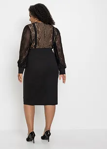 Figurbetontes Midikleid mit Spitze, bonprix Figurbetontes Midikleid mit Spitze, bonprix