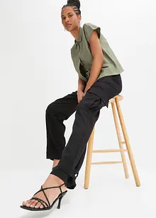 Pantalon cargo avec lin, bonprix Pantalon cargo avec lin, bonprix