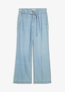 Wide-Leg-Jeans Mid Waist mit Gürtel, bonprix Wide-Leg-Jeans Mid Waist mit Gürtel, bonprix