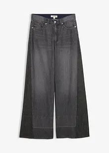 Wide-Leg-Jeans High Waist mit Einsatz, bonprix Wide-Leg-Jeans High Waist mit Einsatz, bonprix