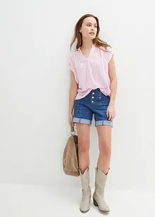 Kurzarmbluse aus fließender Viskose, bonprix Kurzarmbluse aus fließender Viskose, bonprix