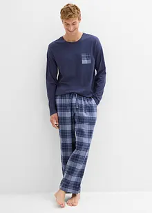 Pyjama mit Flanellhose aus weicher Baumwolle, bonprix Pyjama mit Flanellhose aus weicher Baumwolle, bonprix