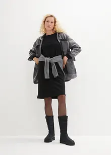 Robe en molleton avec manches ballon et fente, bonprix Robe en molleton avec manches ballon et fente, bonprix