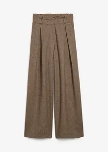 Pantalon large à pinces en laine majoritaire, bonprix Pantalon large à pinces en laine majoritaire, bonprix