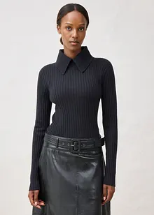 Rippenpullover aus Merinowolle, bonprix Rippenpullover aus Merinowolle, bonprix