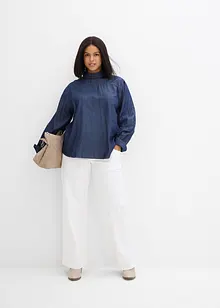 Blouse en jean avec larges manchettes, bonprix Blouse en jean avec larges manchettes, bonprix