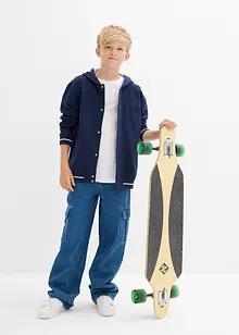Gilet style universitaire à capuche en molleton 100% coton, bonprix Gilet style universitaire à capuche en molleton 100% coton, bonprix
