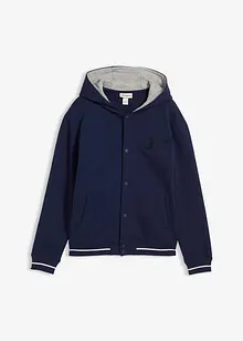 Gilet style universitaire à capuche en molleton 100% coton, bonprix Gilet style universitaire à capuche en molleton 100% coton, bonprix