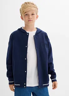 Gilet style universitaire à capuche en molleton 100% coton, bonprix Gilet style universitaire à capuche en molleton 100% coton, bonprix