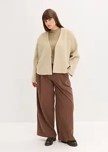 Oversized Blazer mit Gürtel in Wolloptik, ungefüttert, bonprix Oversized Blazer mit Gürtel in Wolloptik, ungefüttert, bonprix