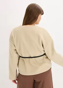 Oversized Blazer mit Gürtel in Wolloptik, ungefüttert, bonprix Oversized Blazer mit Gürtel in Wolloptik, ungefüttert, bonprix