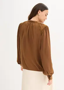 Blouse en satin avec galons en dentelle, bonprix Blouse en satin avec galons en dentelle, bonprix