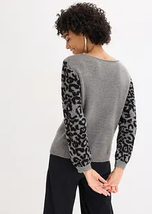 Oversize-Pullover mit Leo-Muster, bonprix Oversize-Pullover mit Leo-Muster, bonprix