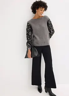 Oversize-Pullover mit Leo-Muster, bonprix Oversize-Pullover mit Leo-Muster, bonprix