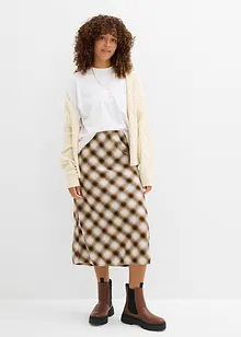 Jupe midi en flanelle 100% coton, bonprix Jupe midi en flanelle 100% coton, bonprix