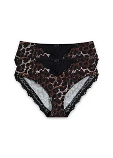 Maxislip mit zarter Spitze (2er Pack), bonprix Maxislip mit zarter Spitze (2er Pack), bonprix