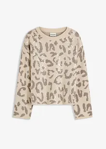 Pull oversize en jacquard à sequins, bonprix Pull oversize en jacquard à sequins, bonprix