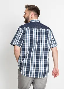 Kurzarmhemd mit Denim-Besatz, bonprix Kurzarmhemd mit Denim-Besatz, bonprix