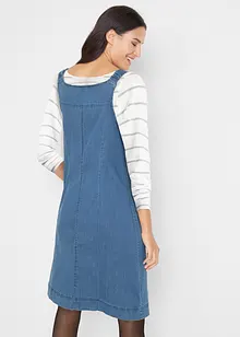 Baumwoll-Jeanskleid mit Latzträgern, knieumspielend, bonprix Baumwoll-Jeanskleid mit Latzträgern, knieumspielend, bonprix