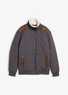 Stepp-Blouson mit Lederimitat-Details, wasserabweisend, bonprix Stepp-Blouson mit Lederimitat-Details, wasserabweisend, bonprix