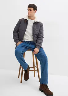 Stepp-Blouson mit Lederimitat-Details, wasserabweisend, bonprix Stepp-Blouson mit Lederimitat-Details, wasserabweisend, bonprix
