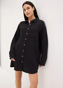 Chemise de nuit boutonnée en gaze de coton, oversize, bonprix Chemise de nuit boutonnée en gaze de coton, oversize, bonprix