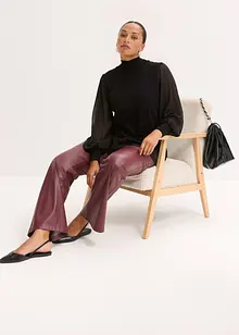 Pull en fine maille avec empiècement blouse, bonprix Pull en fine maille avec empiècement blouse, bonprix