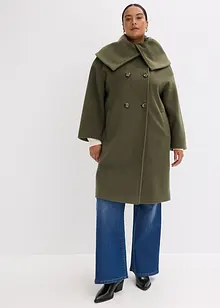Mantel in Wolloptik mit weitem Kragen, bonprix Mantel in Wolloptik mit weitem Kragen, bonprix