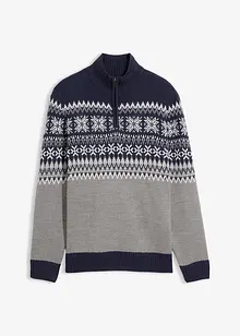 Norweger-Pullover mit Troyerkragen, bonprix Norweger-Pullover mit Troyerkragen, bonprix