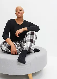 Pyjama mit Flanellhose und Geschenktasche, bonprix Pyjama mit Flanellhose und Geschenktasche, bonprix