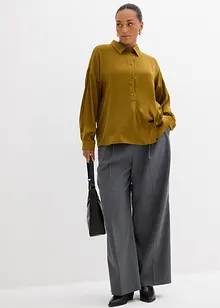 Hemdbluse aus fließendem Satin, bonprix Hemdbluse aus fließendem Satin, bonprix