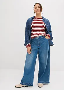 Wide-Leg-Jeans Mid Waist, Bequembund, bonprix Wide-Leg-Jeans Mid Waist, Bequembund, bonprix