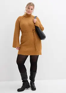 Robe courte en maille côtelée à col roulé, bonprix Robe courte en maille côtelée à col roulé, bonprix