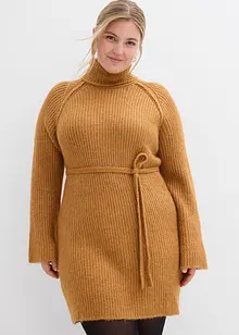 Robe courte en maille côtelée à col roulé, bonprix Robe courte en maille côtelée à col roulé, bonprix