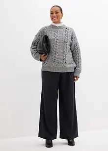 Pantalon de tailleur large en viscose mélangée, bonprix Pantalon de tailleur large en viscose mélangée, bonprix
