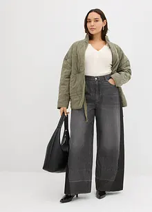 Jean large à taille haute avec empiècement, bonprix Jean large à taille haute avec empiècement, bonprix