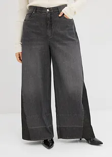 Jean large à taille haute avec empiècement, bonprix Jean large à taille haute avec empiècement, bonprix