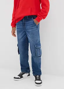Loose Fit Thermo-Cargojeans mit Jerseyfutter, Straight, bonprix Loose Fit Thermo-Cargojeans mit Jerseyfutter, Straight, bonprix