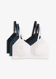 Lot de 3 soutiens-gorge d'allaitement coton sans armatures, bonprix Lot de 3 soutiens-gorge d'allaitement coton sans armatures, bonprix