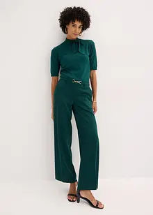 Pantalon large avec ceinture décorative, bonprix Pantalon large avec ceinture décorative, bonprix