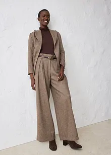 Pantalon large à pinces en laine majoritaire, bonprix Pantalon large à pinces en laine majoritaire, bonprix