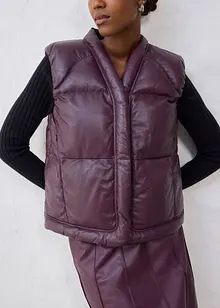 Doudoune sans manches en cuir d’agneau nappa, bonprix Doudoune sans manches en cuir d’agneau nappa, bonprix