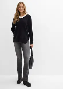 Oversize Longpullover mit Seitenschlitzen, bonprix Oversize Longpullover mit Seitenschlitzen, bonprix