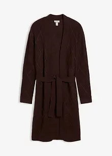 Long gilet en maille torsadée, bonprix Long gilet en maille torsadée, bonprix