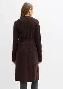 Long gilet en maille torsadée, bonprix Long gilet en maille torsadée, bonprix
