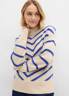 Pullover mit Strukturstreifen, bonprix Pullover mit Strukturstreifen, bonprix