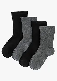 Lot de 4 paires de chaussettes sans pression avec coton, bonprix Lot de 4 paires de chaussettes sans pression avec coton, bonprix